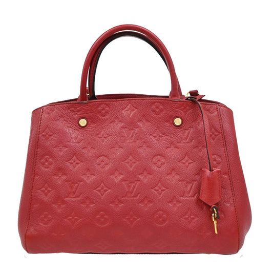 Louis Vuitton Montaigne Handbag Monogram Empreinte Leather, RED, LEATHER, Handbag