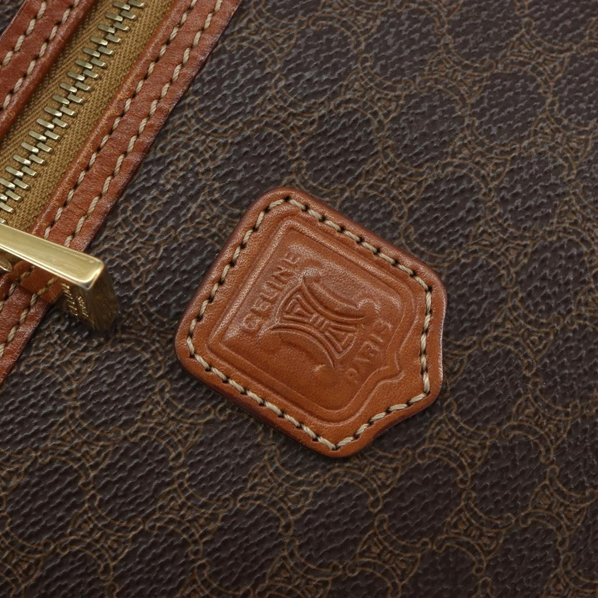 Celine Macadam Vanity Bag Canvas, BROWN, CANVAS, Handbag