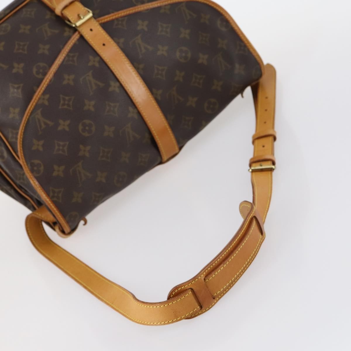 Louis Vuitton Saumur Handbag Monogram Canvas, BROWN, CANVAS, Handbag
