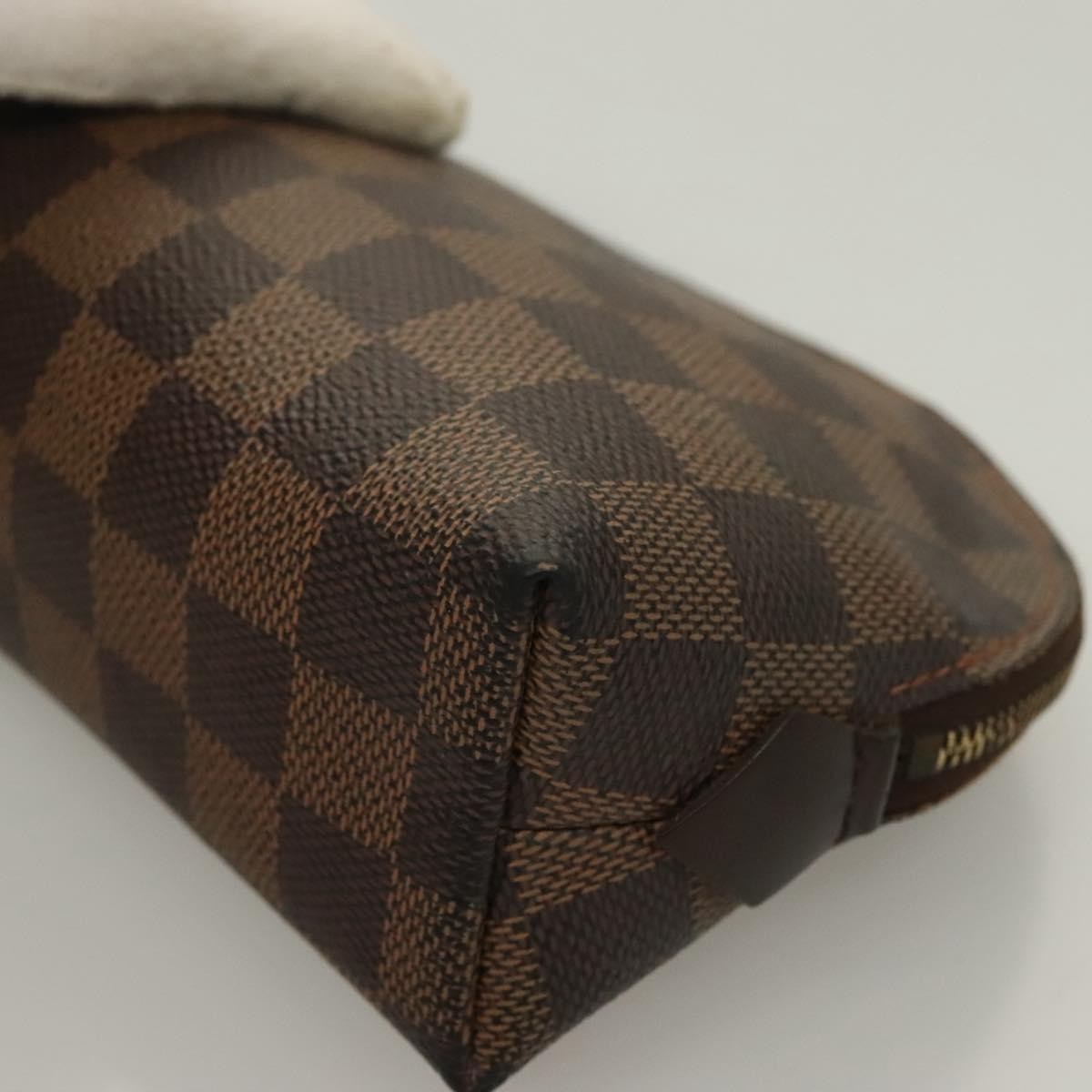 Louis Vuitton Cosmetic Pouch Damier, BROWN, CANVAS, Toiletry Case