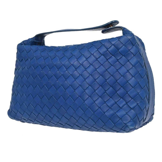 Bottega Veneta Intrecciato Handbag Leather, Blue, Leather, Handbag