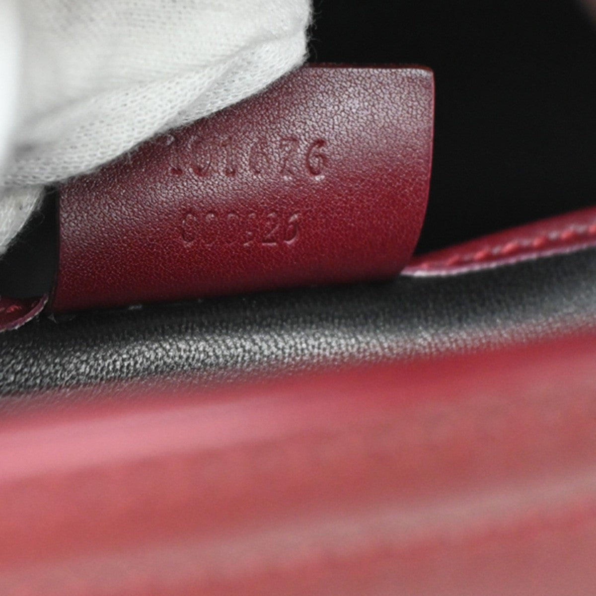 Gucci Belt Buckle Top Handle Bag Leather, RED, LEATHER, Handbag