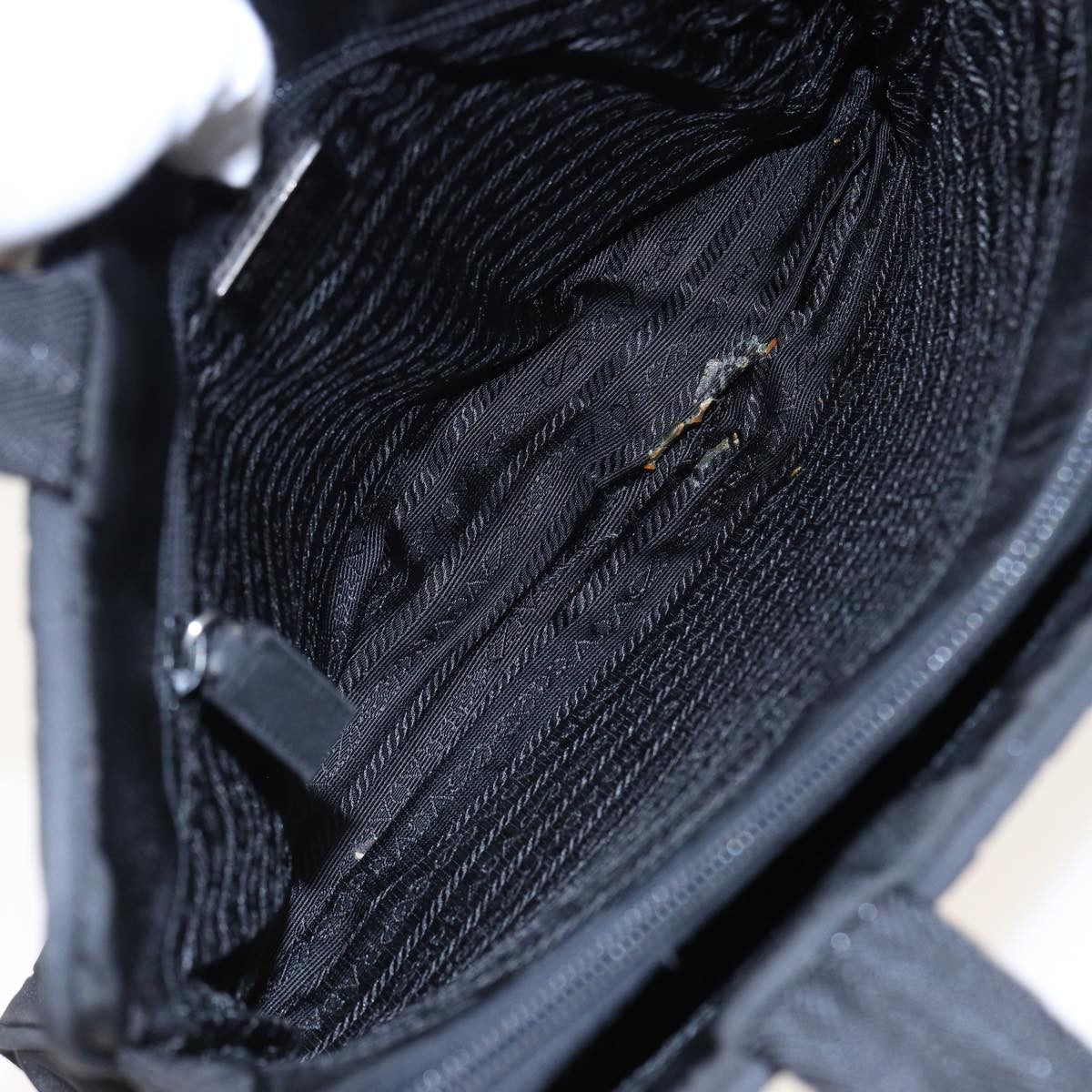 Prada Bowling Shoulder Bag Tessuto, BLACK, NYLON, Shoulder bag