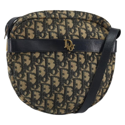 Christian Dior Vintage Trotter Shoulder Bag Canvas, NAVY, CANVAS, Shoulder bag