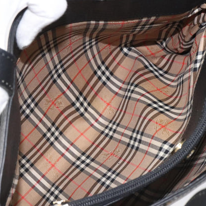 Burberry Handle Tote Leather, BLACK, LEATHER, Tote bag