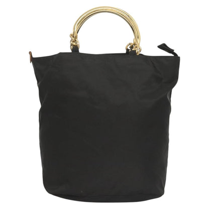 Prada Metal Handles Tote Tessuto, BLACK, NYLON, Handbag