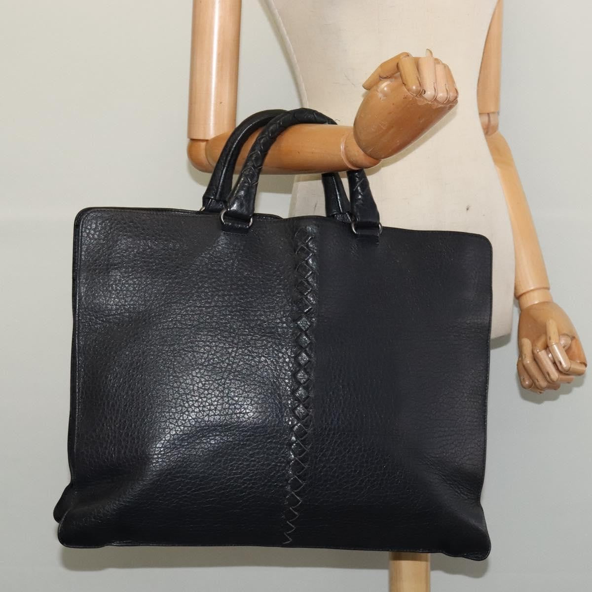Bottega Veneta Double Compartment Convertible Tote Intrecciato Nappa, BLACK, LEATHER, Tote bag
