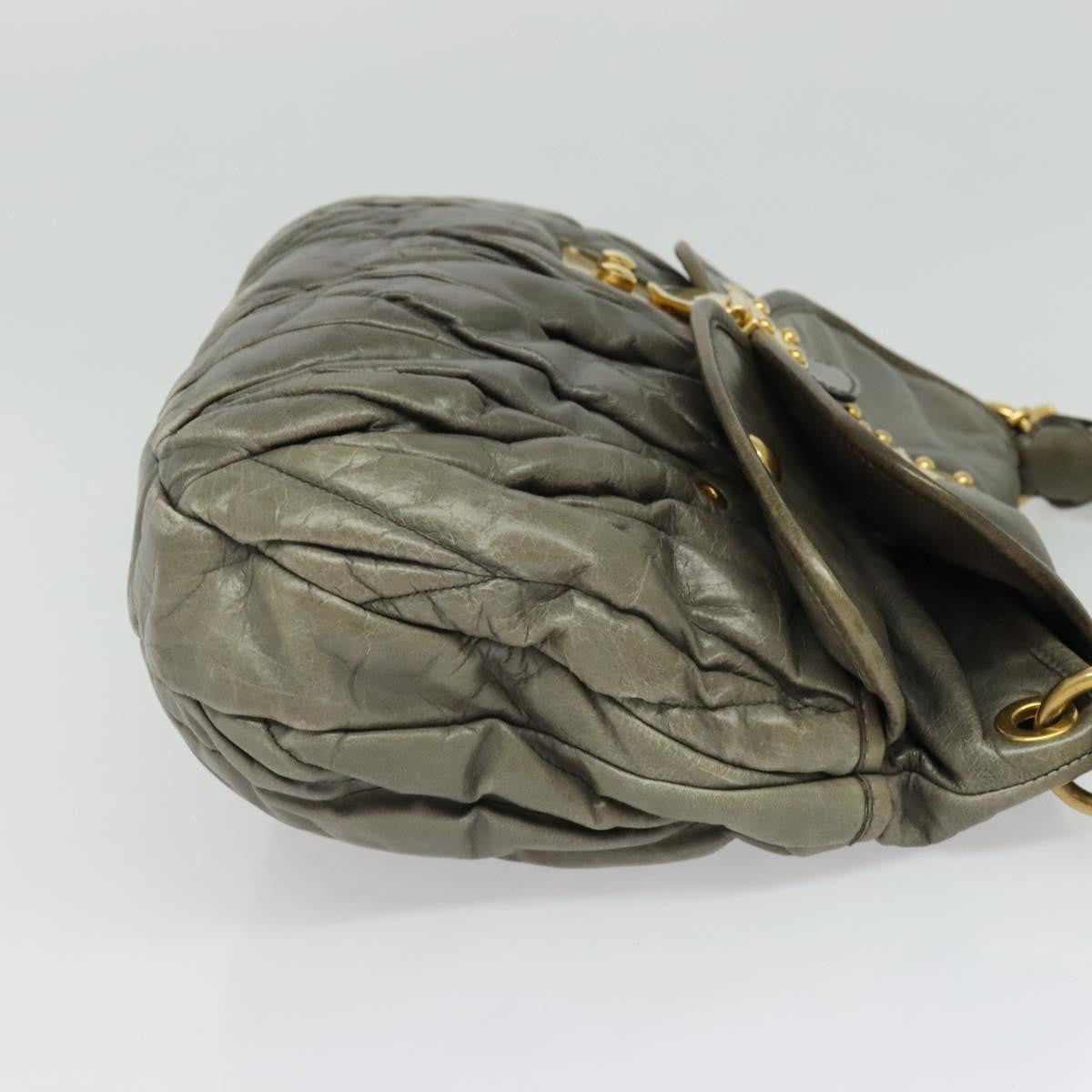 Miu Miu Coffer Convertible Hobo Matelasse Leather, GRAY, LEATHER, Handbag