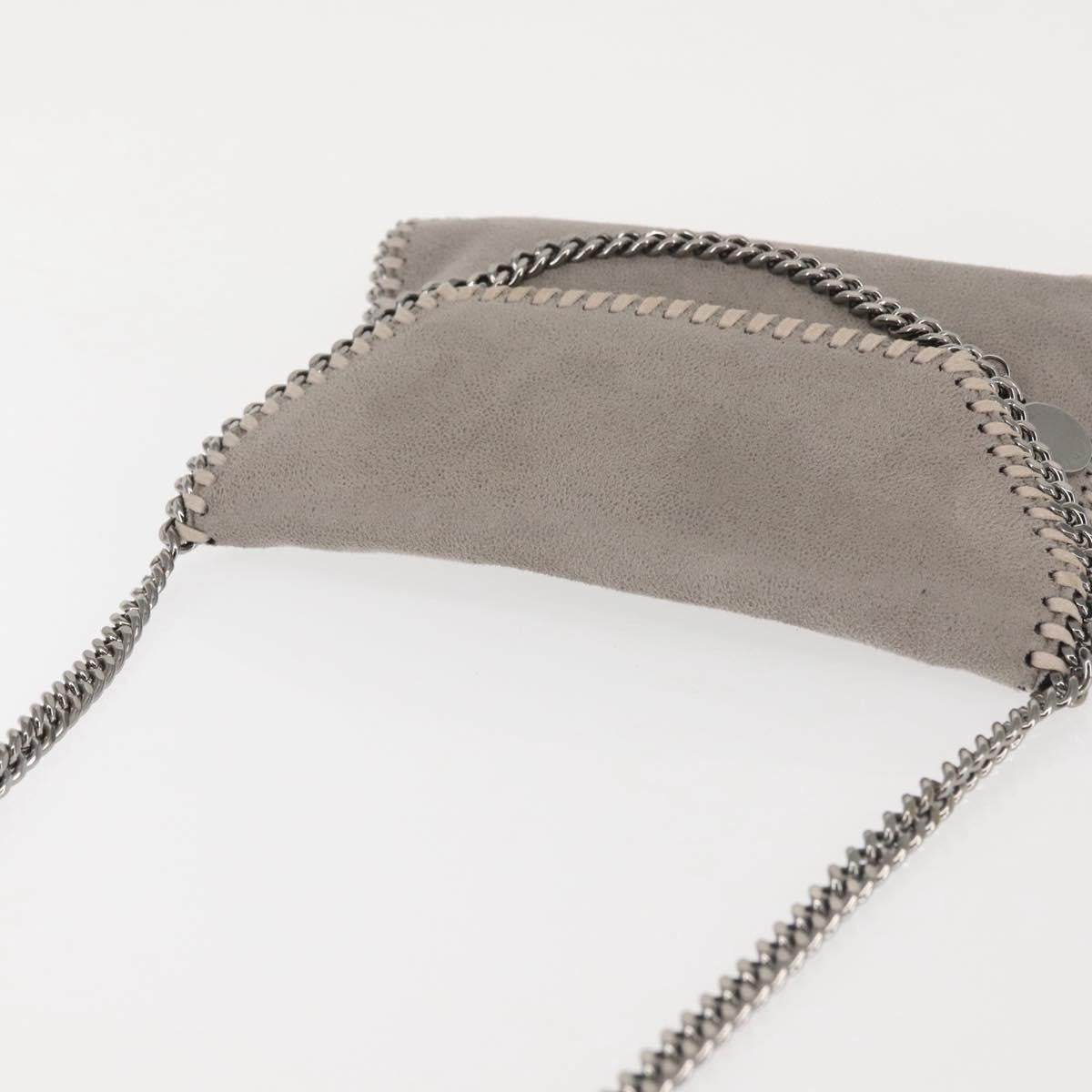 Stella McCartney Falabella Fold Over Flap Crossbody Bag Shaggy Deer, GRAY, SUEDE, Crossbody bag