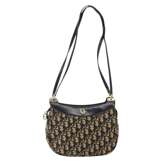 Christian Dior Vintage Trotter Shoulder Bag Canvas, NAVY, CANVAS, Shoulder bag