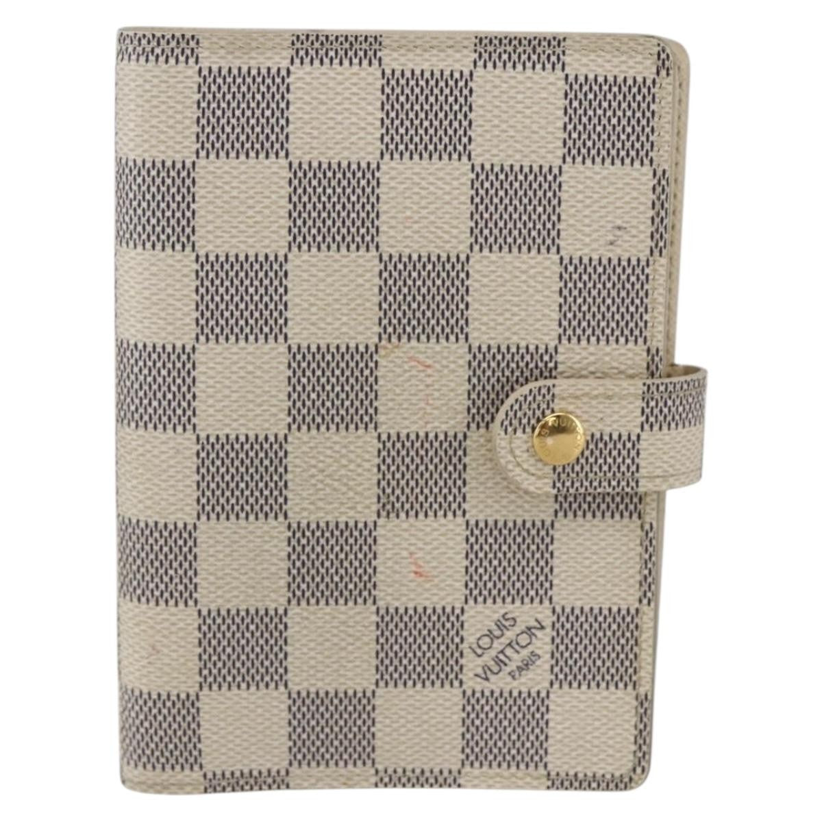 Louis Vuitton Agenda Cover Damier Azur, WHITE, CANVAS, Wallets