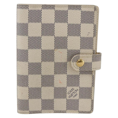 Louis Vuitton Agenda Cover Damier Azur, WHITE, CANVAS, Wallets