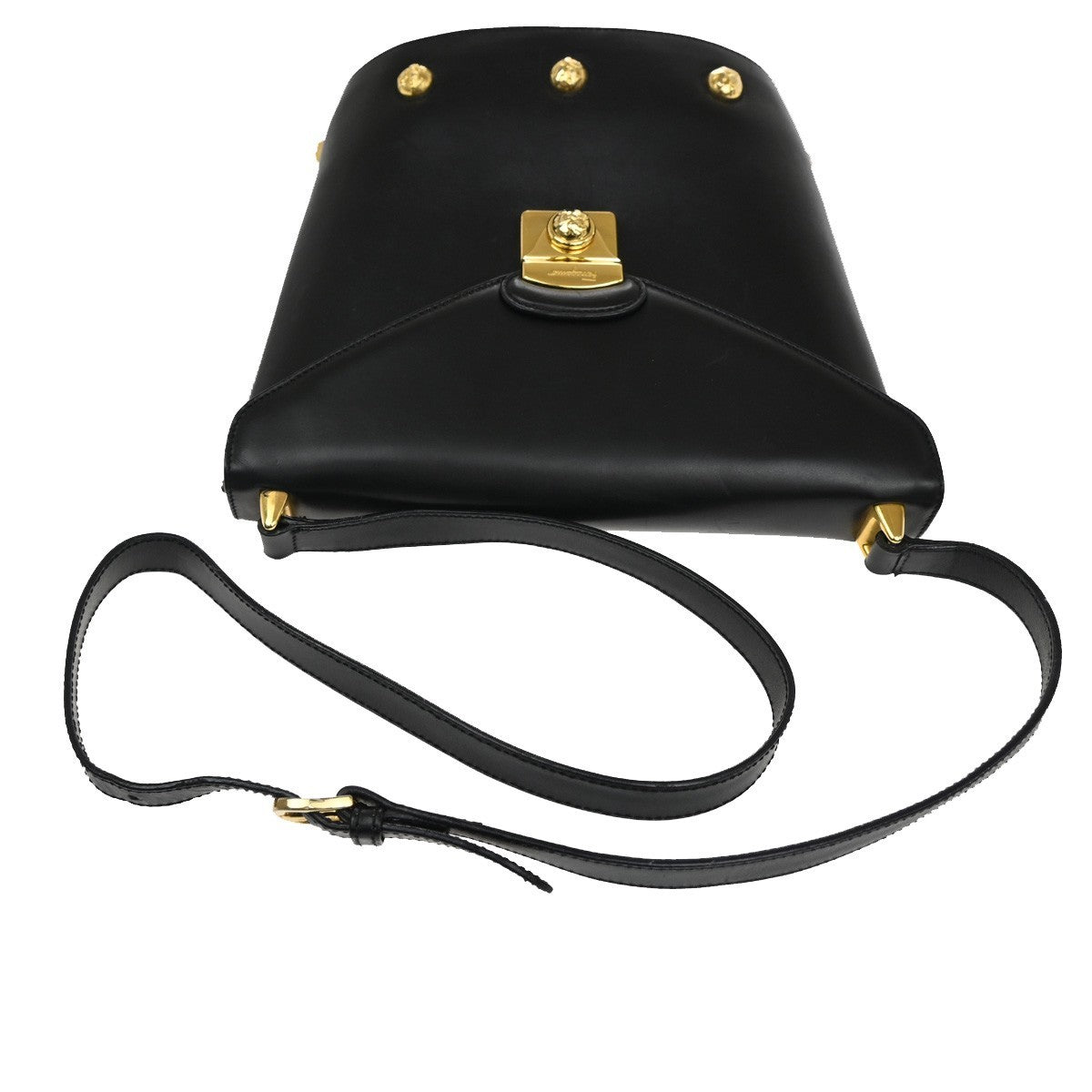Salvatore Ferragamo Vintage Shoulder Bag Leather, BLACK, LEATHER, Shoulder bag