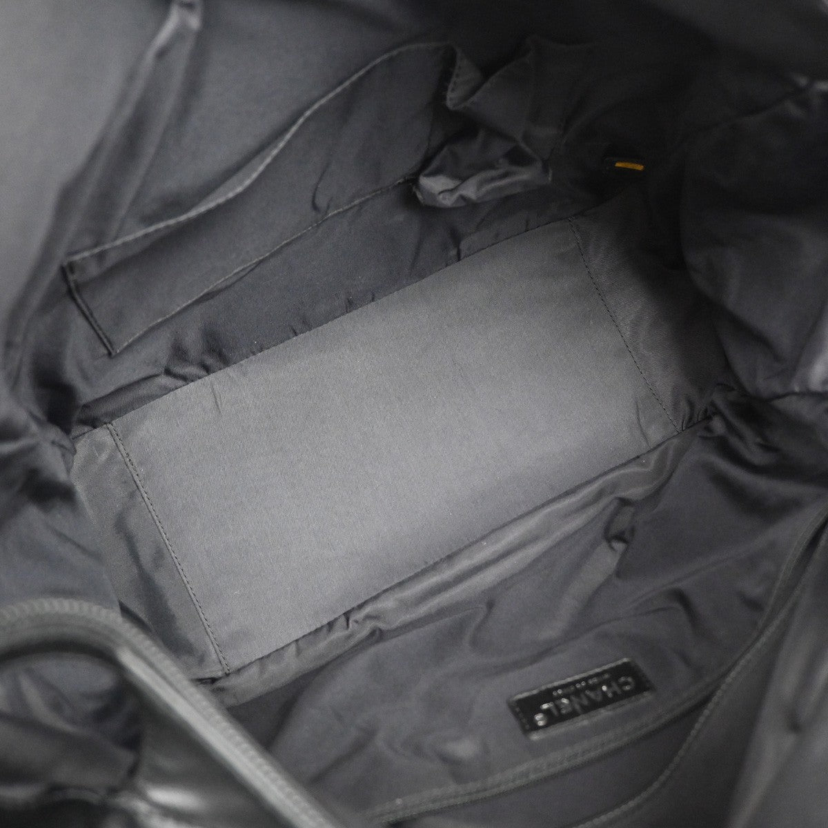 Chanel Biarritz Pocket Tote Quilted Coated Canvas, BLACK, CANVAS, Tote bag