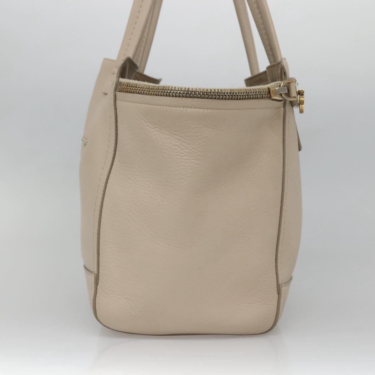 Salvatore Ferragamo Gancini Tote Leather, BEIGE, LEATHER, Tote bag