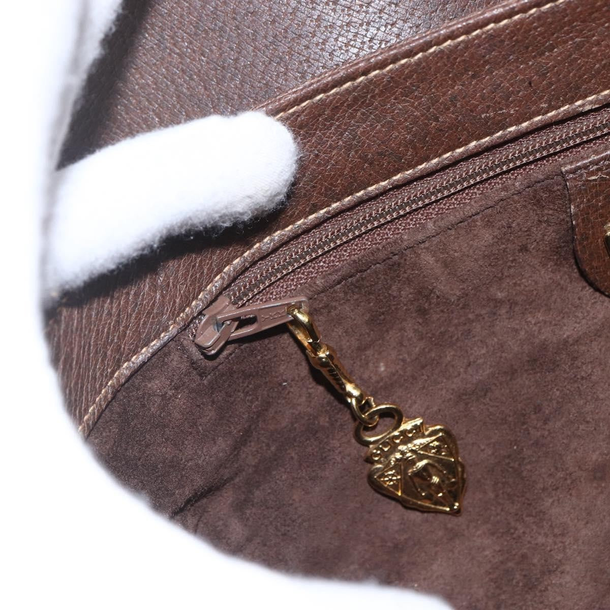 Gucci Vintage Shoulder Bag Leather, BROWN, LEATHER, Shoulder bag