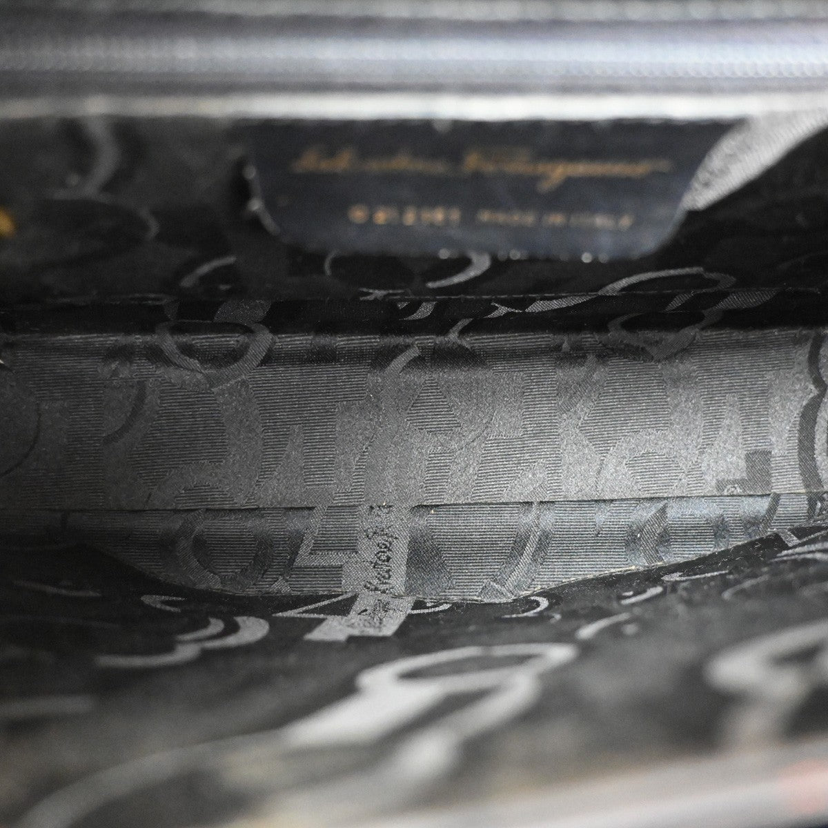 Salvatore Ferragamo Gancini Convertible Top Handle Bag Suede, BLACK, LEATHER, Handbag