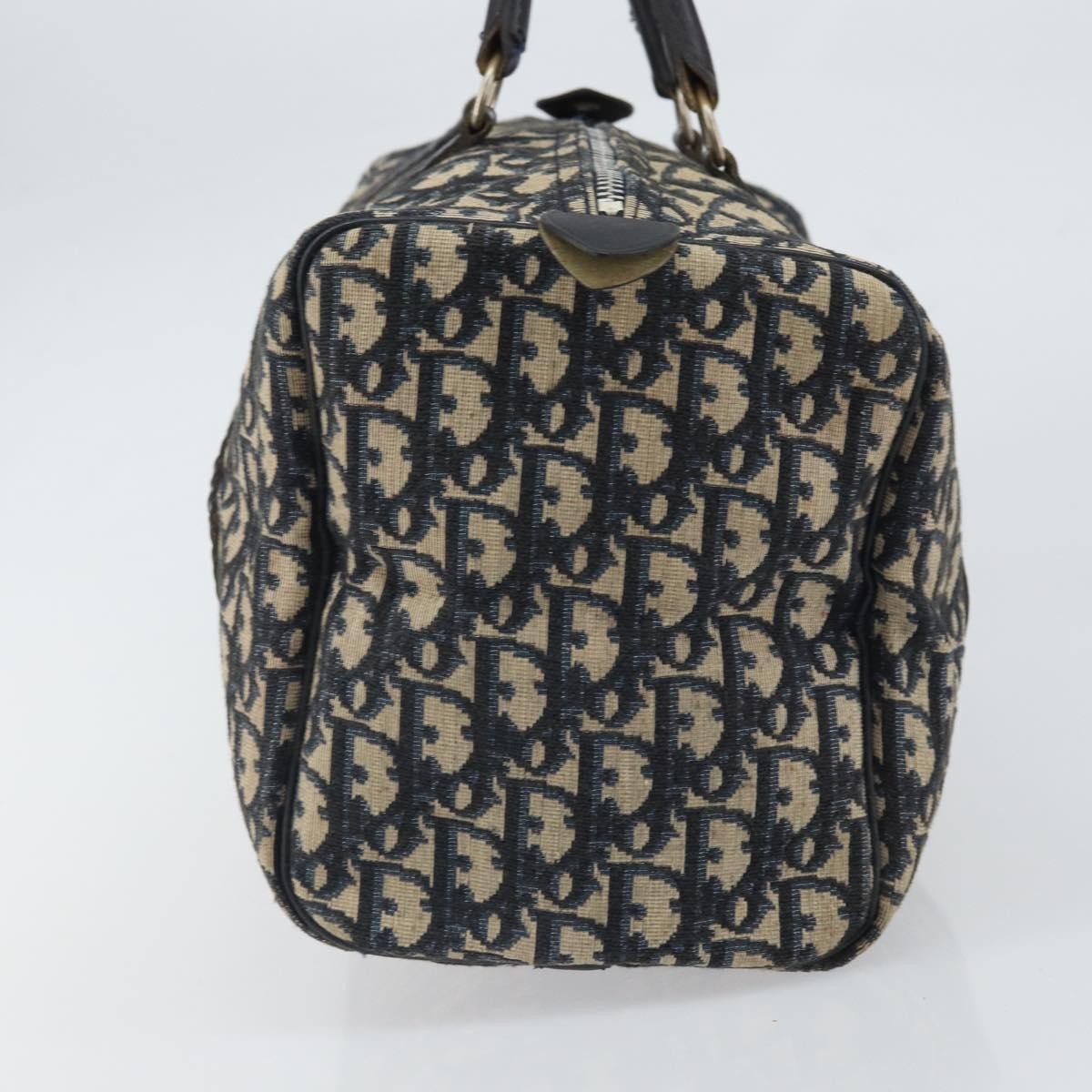 Christian Dior Vintage Trotter Boston Bag Diorissimo Canvas, NAVY, CANVAS, Handbag