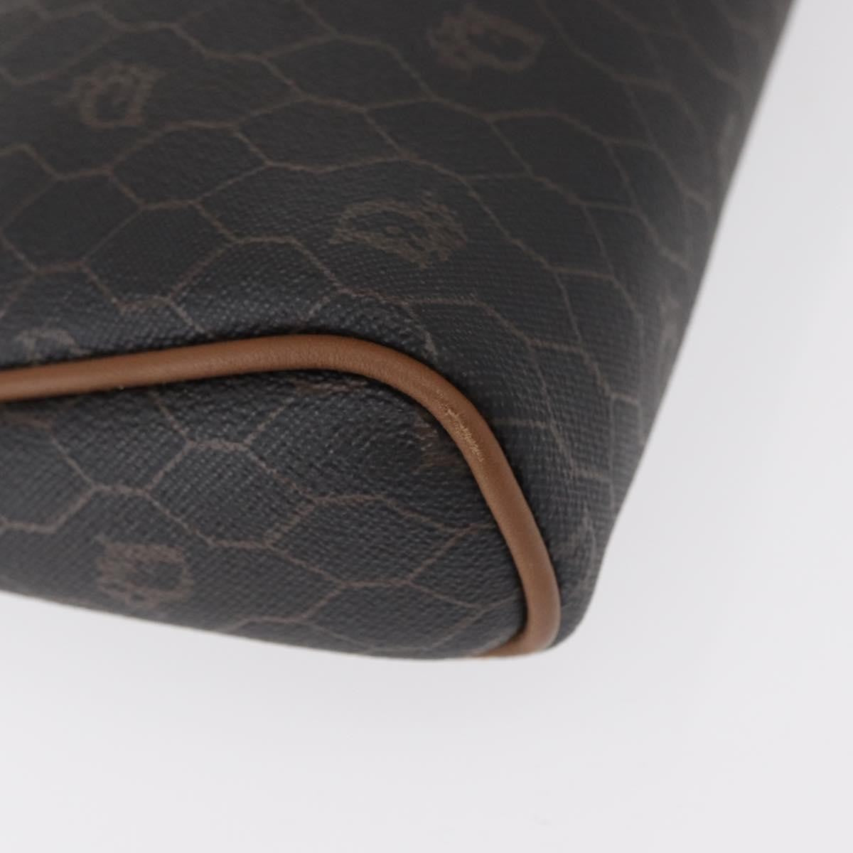 Christian Dior Vintage Honeycomb Zip Pouch Coated Canvas, BLACK, PVC, Clutche & pouche