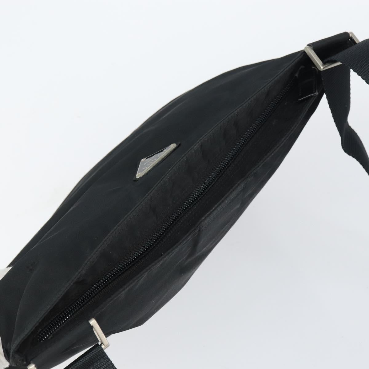 Prada Flat Messenger Bag Tessuto, BLACK, NYLON, Shoulder bag