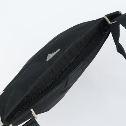 Prada Flat Messenger Bag Tessuto, BLACK, NYLON, Shoulder bag