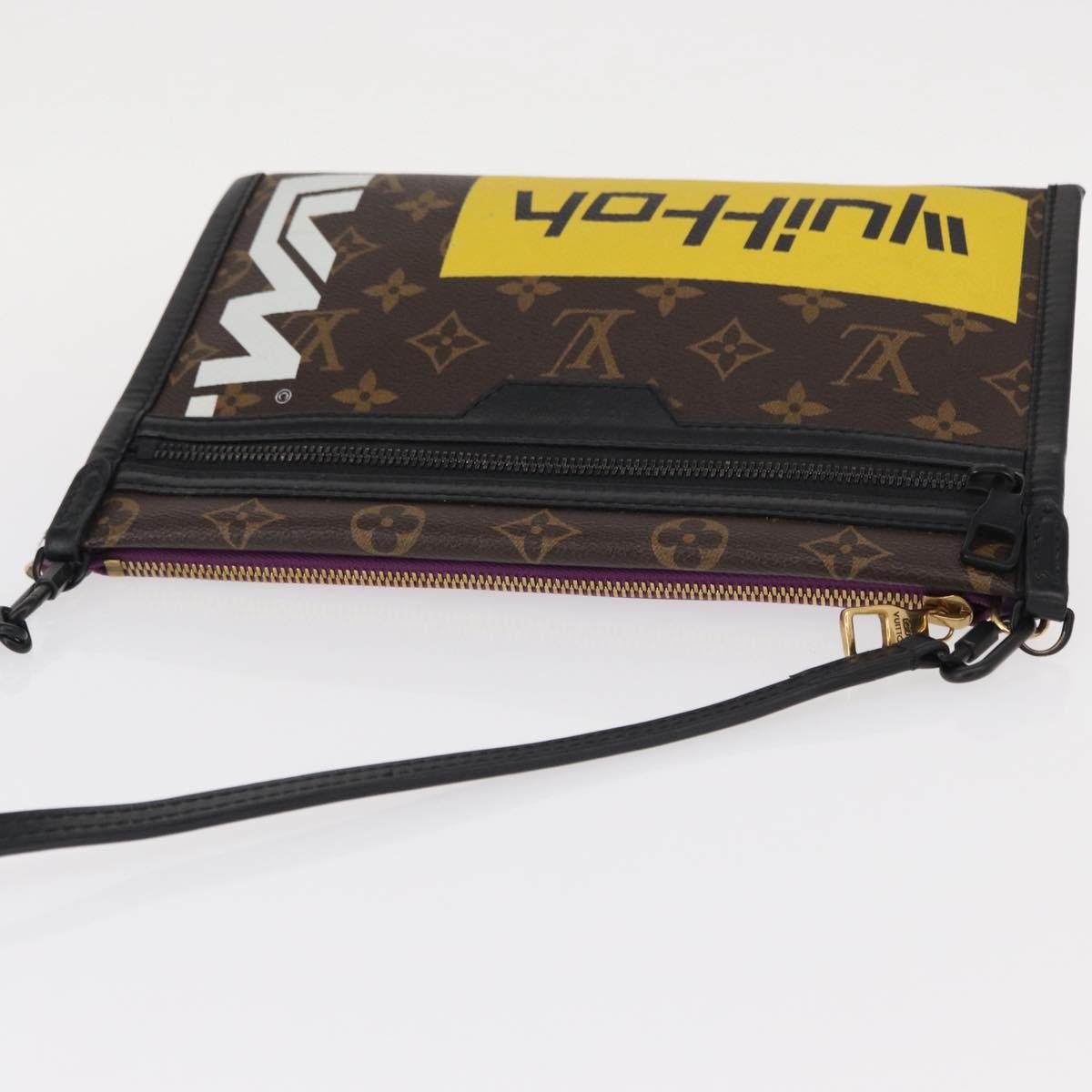 Louis Vuitton Double Flat Messenger Bag Limited Edition Logo Story Monogram Canvas and Denim, MULTICOLOUR, CANVAS, Shoulder bag