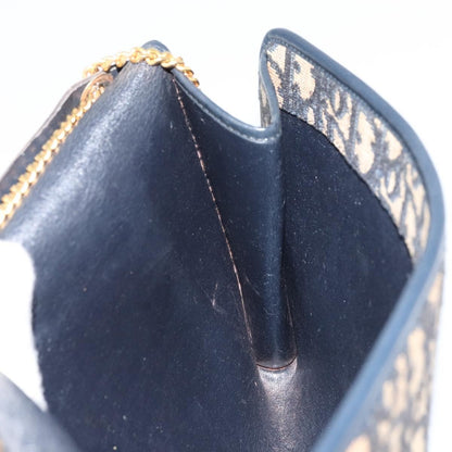 Christian Dior Vintage CD Chain Flap Shoulder Bag Diorissimo Canvas, NAVY, CANVAS, Shoulder bag