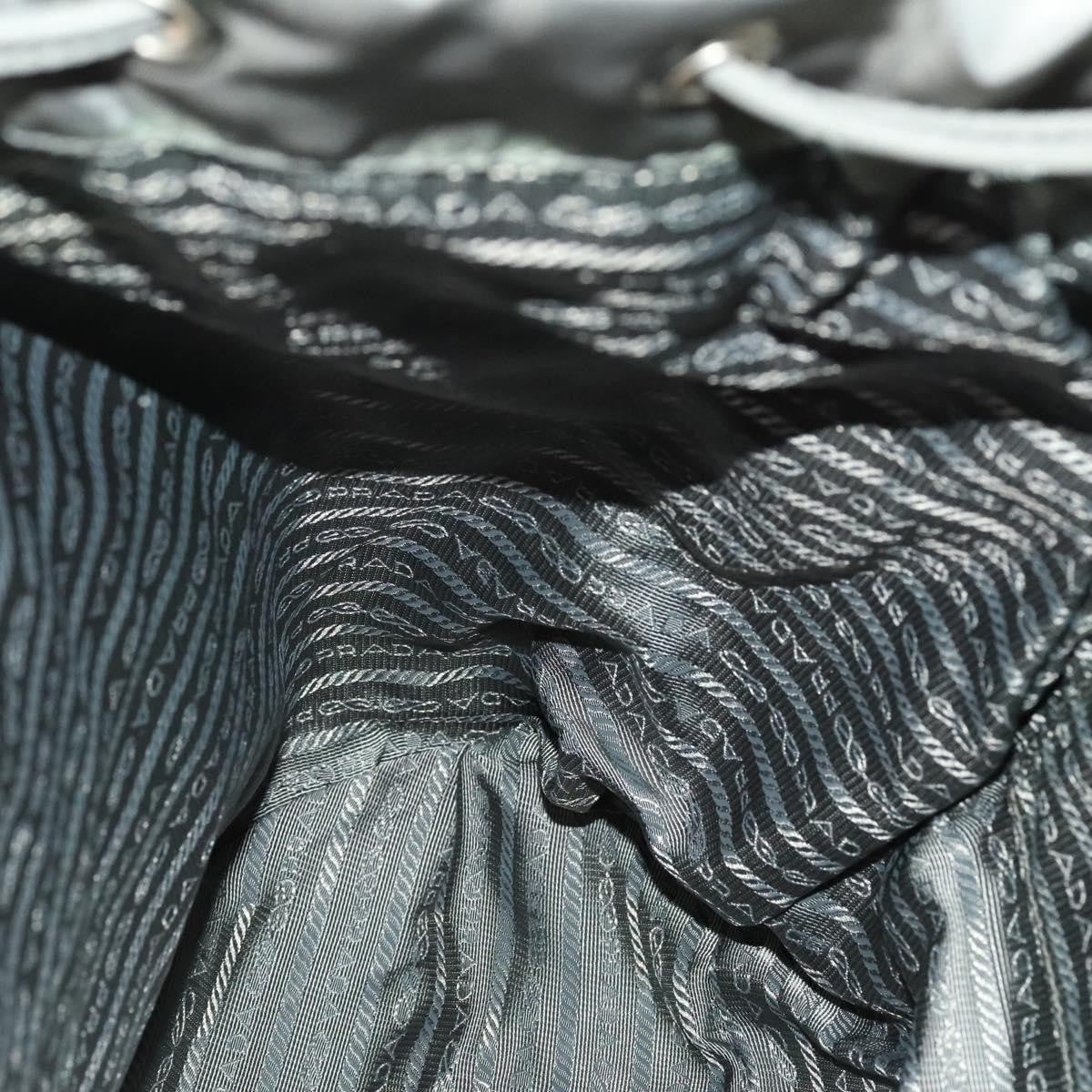 Prada Front Zip Drawstring Backpack Tessuto, GRAY, NYLON, Backpack