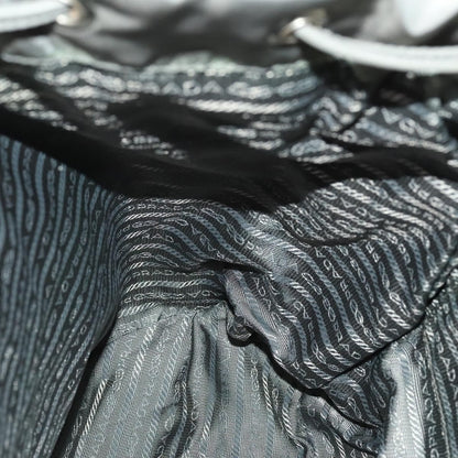 Prada Front Zip Drawstring Backpack Tessuto, GRAY, NYLON, Backpack