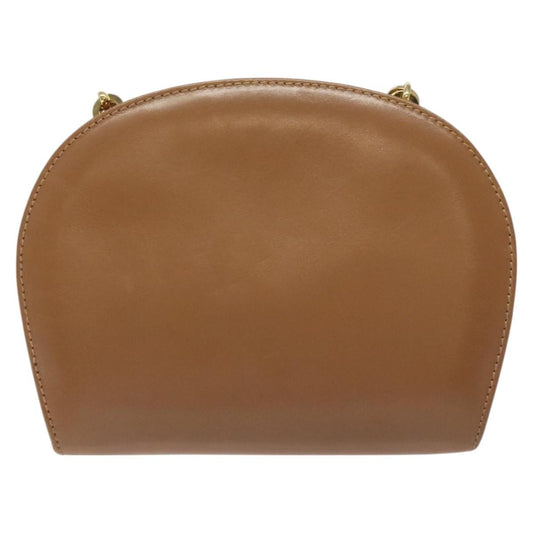 Salvatore Ferragamo Vintage Gancini Chain Shoulder Bag Leather, BROWN, LEATHER, Shoulder bag