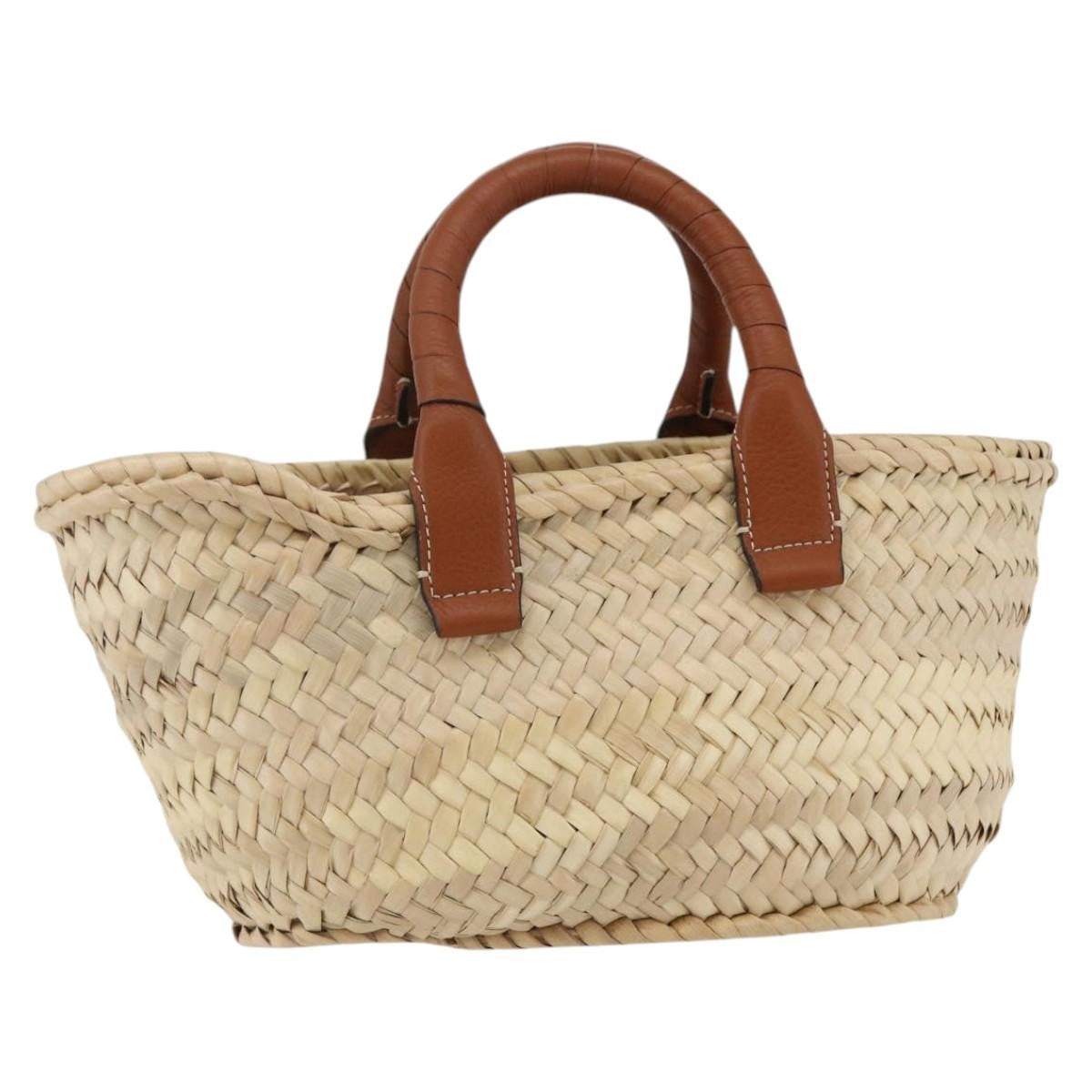 Chloe Marcie Tote RAFFIA, BEIGE, WOOD, Tote bag
