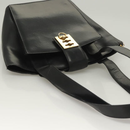 Celine Shoulder Bag Leather, BLACK, LEATHER, Shoulder bag