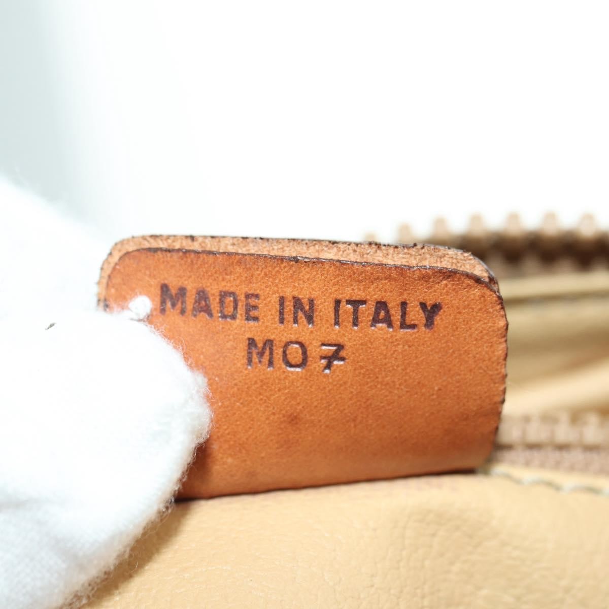 Celine Vintage Macadam Shoulder Bag Canvas and Leather, BEIGE, CANVAS, Shoulder bag