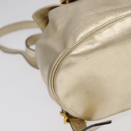 Salvatore Ferragamo Gancini Backpack Leather, GOLD, LEATHER, Backpack