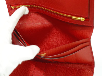 Hermes Bearn Wallet Epsom, RED, LEATHER, Wallets