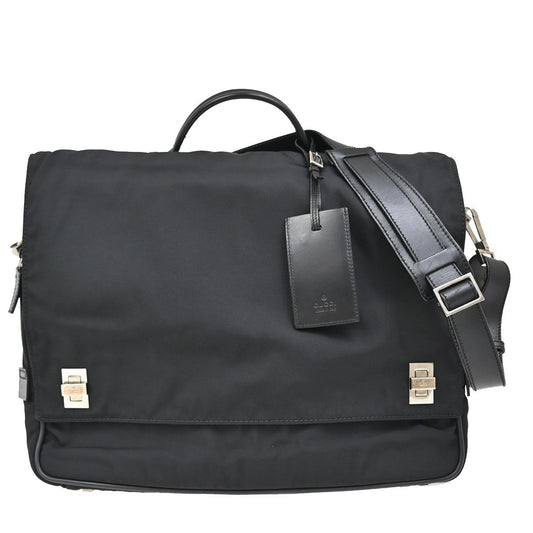 Gucci Briefcase GG Nylon Nylon, BLACK, NYLON, Briefcase