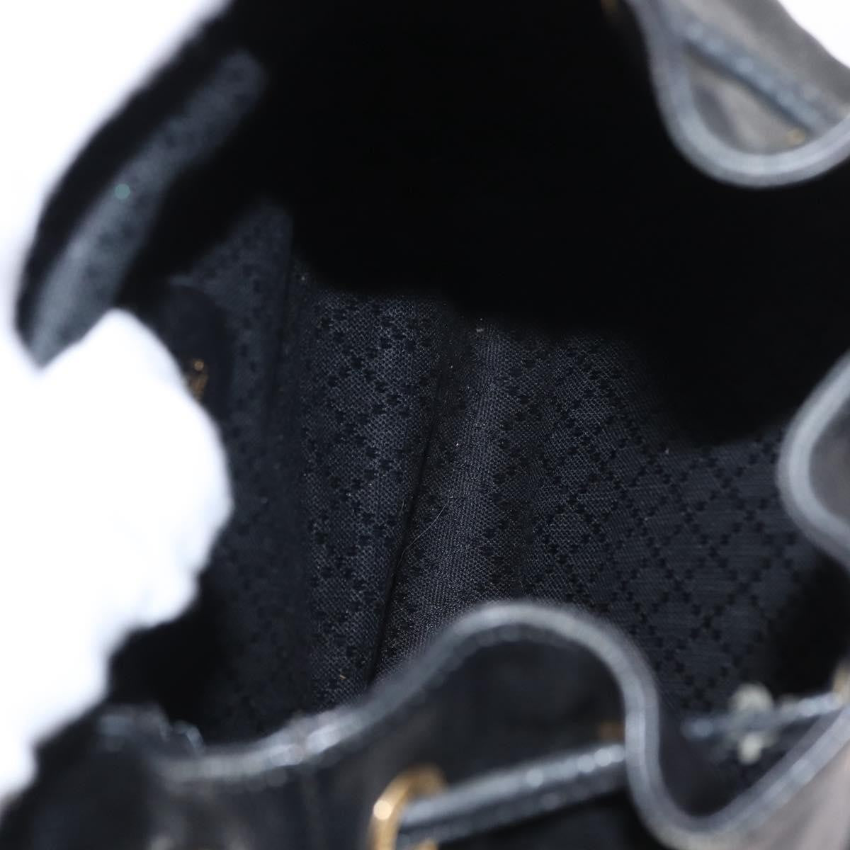 Gucci Vintage Bamboo Backpack Leather, BLACK, LEATHER, Backpack