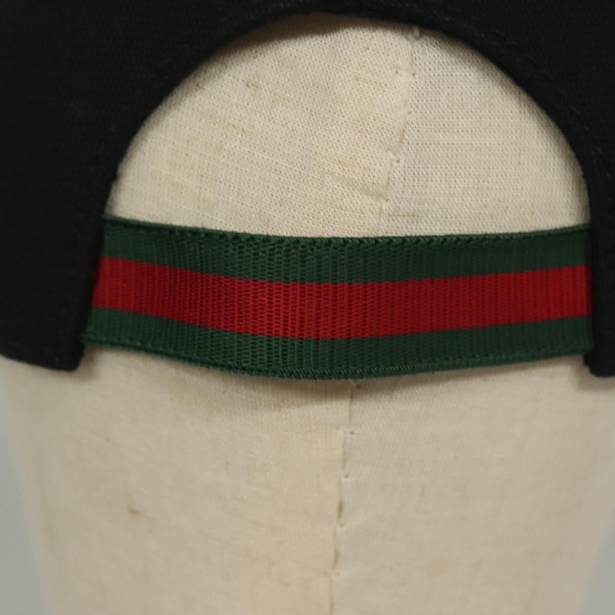 Gucci Web Baseball Hat GG Canvas, BLACK, CANVAS, Head accessory
