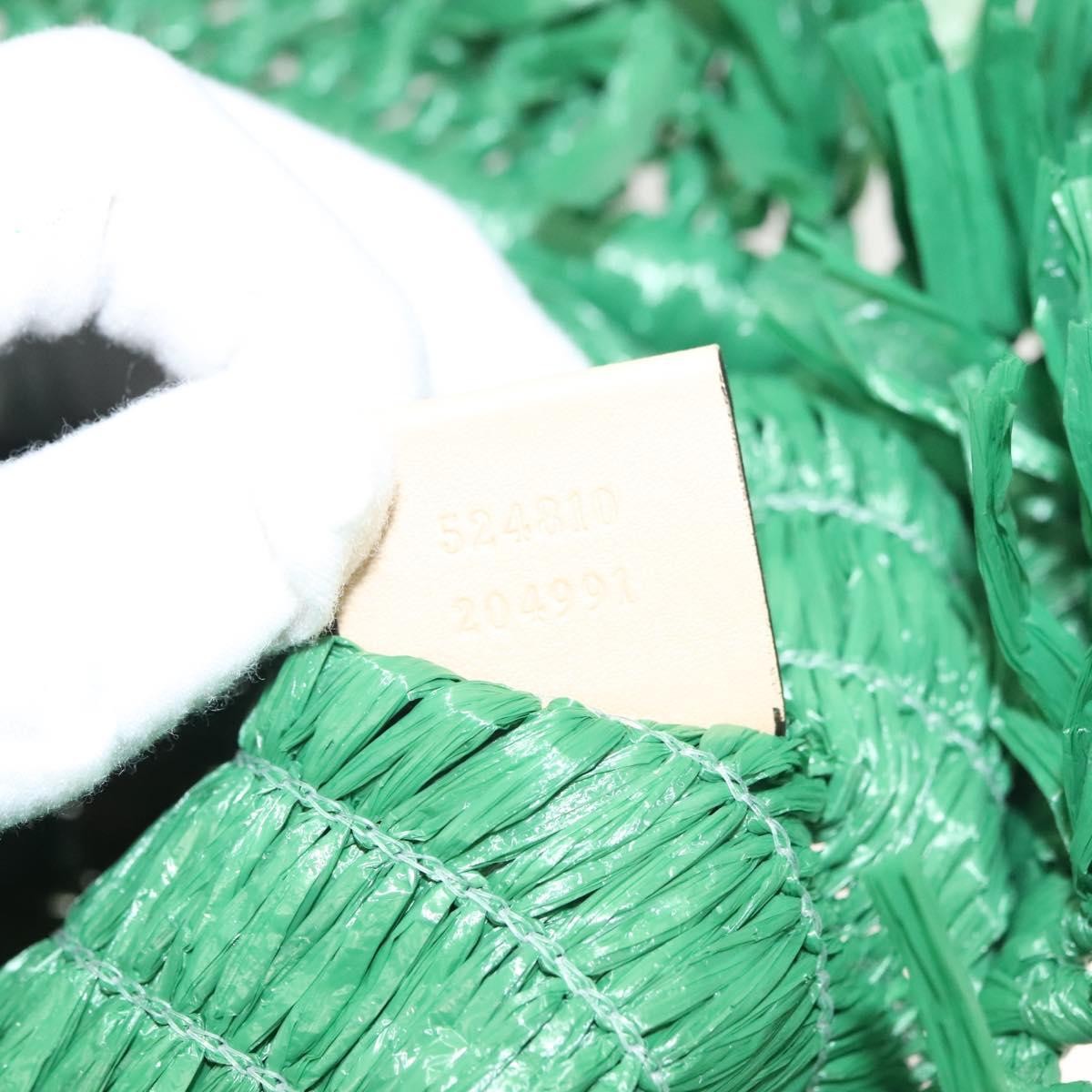 Gucci Cestino Tote Woven Raffia, GREEN, WICKER, Tote bag