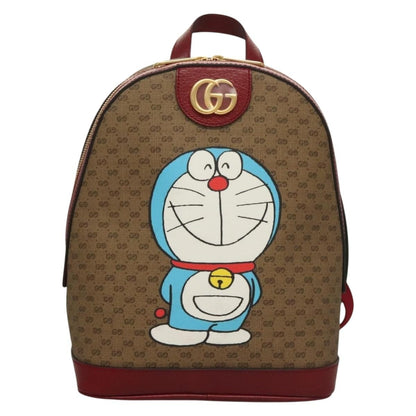 Gucci Doraemon Zip Backpack Printed Mini GG Coated Canvas, BEIGE, CANVAS, Backpack