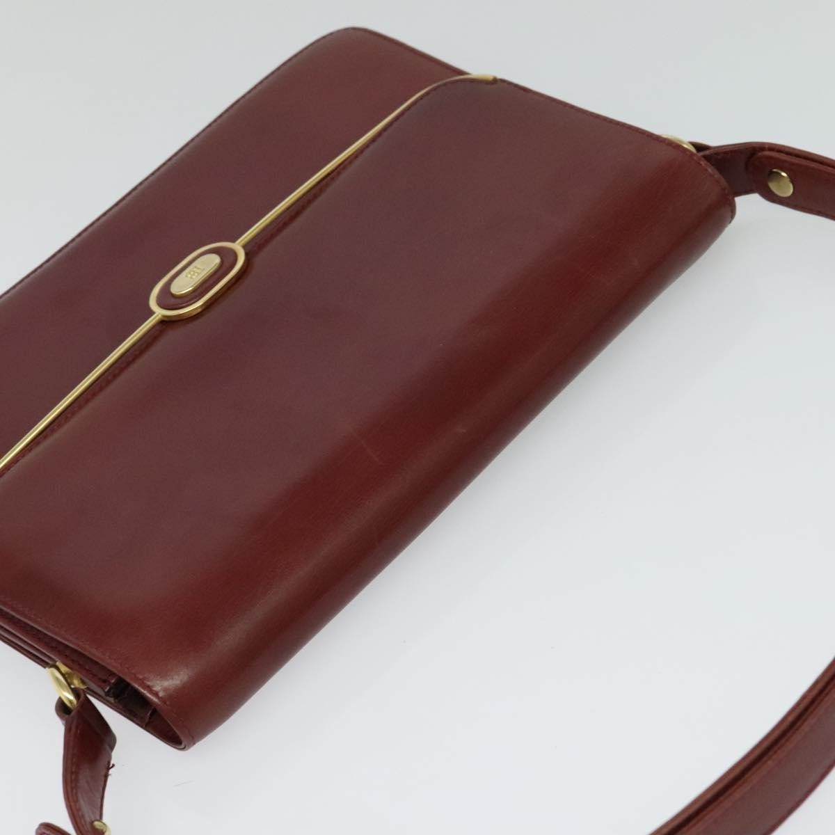 Bally Vintage Shoulder Bag Leather, BURGUNDY, LEATHER, Shoulder bag