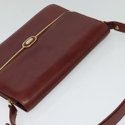 Bally Vintage Shoulder Bag Leather, BURGUNDY, LEATHER, Shoulder bag