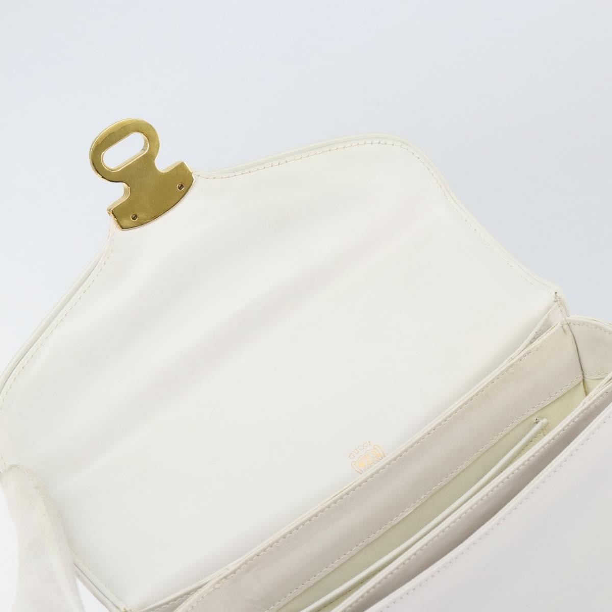 Gucci Vintage Handbag Leather, WHITE, LEATHER, Handbag
