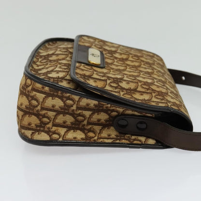 Christian Dior Vintage Trotter Flap Shoulder Bag Canvas, BROWN, CANVAS, Shoulder bag
