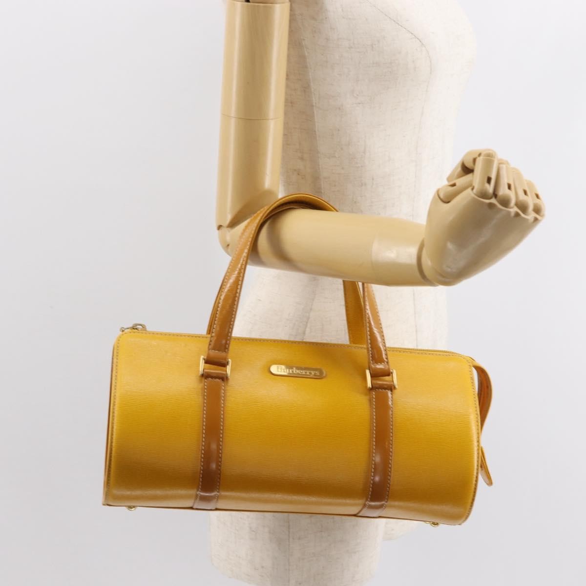 Burberry Vintage Handbag Leather, YELLOW, LEATHER, Handbag