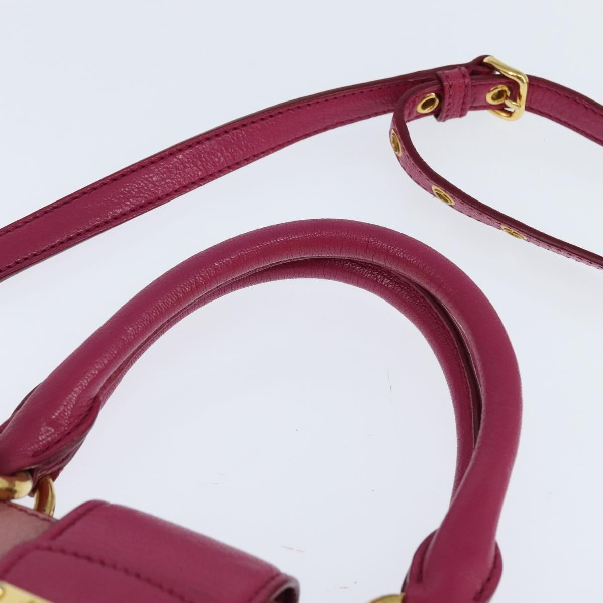 Miu Miu Madras Convertible Lock Tote Leather, PINK, LEATHER, Handbag