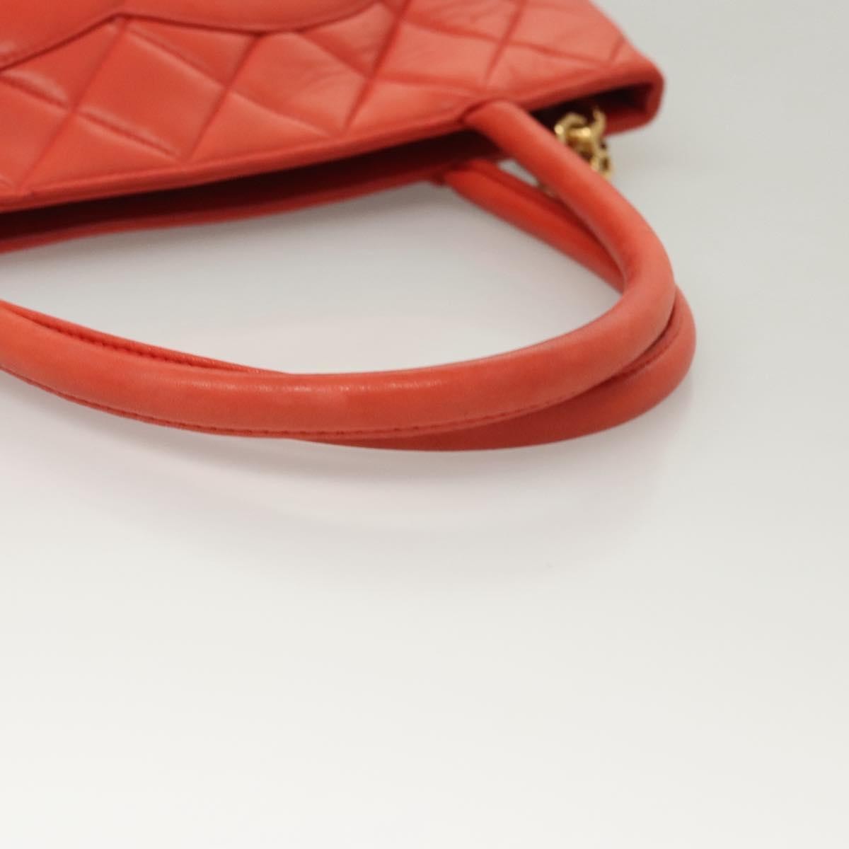 Chanel Medallion Tote Quilted Lambskin, ORANGE, LEATHER, Tote bag