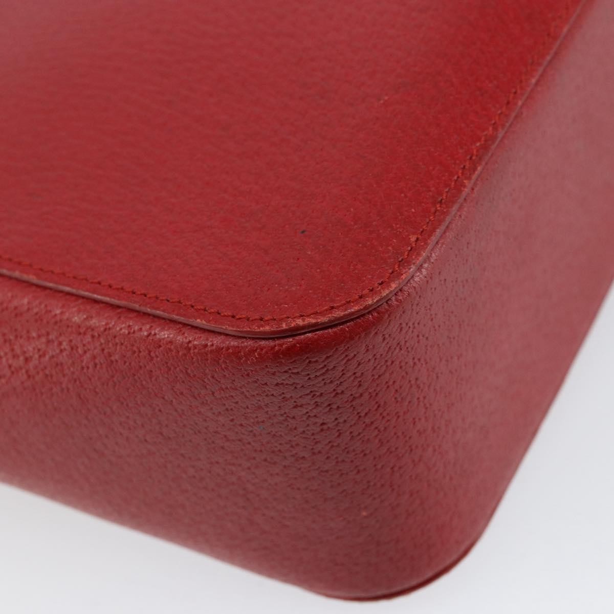 Gucci Vintage Bamboo Handle Bag Leather, RED, LEATHER, Handbag