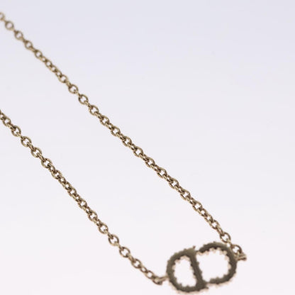 Christian Dior Vintage CD Pendant Necklace Metal with Crystals, GOLD, METAL, Bracelet