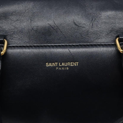 Saint Laurent Classic Baby Duffle Bag Leather, NAVY, LEATHER, Handbag